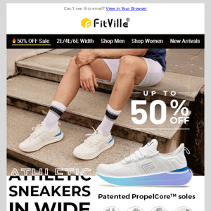 Up To 50% Off Athletic Sneakers In Wide