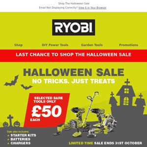 Last Chance To Shop The Halloween Sale - Offer Ends 31st October 🎃