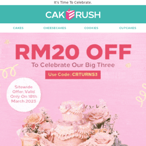 RM20 OFF! 🎂 One Day Only. 🥳