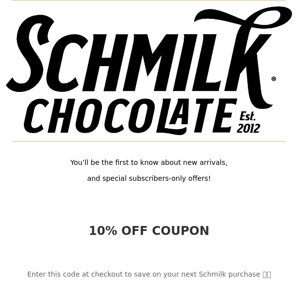 Thanks for signing up 🍫