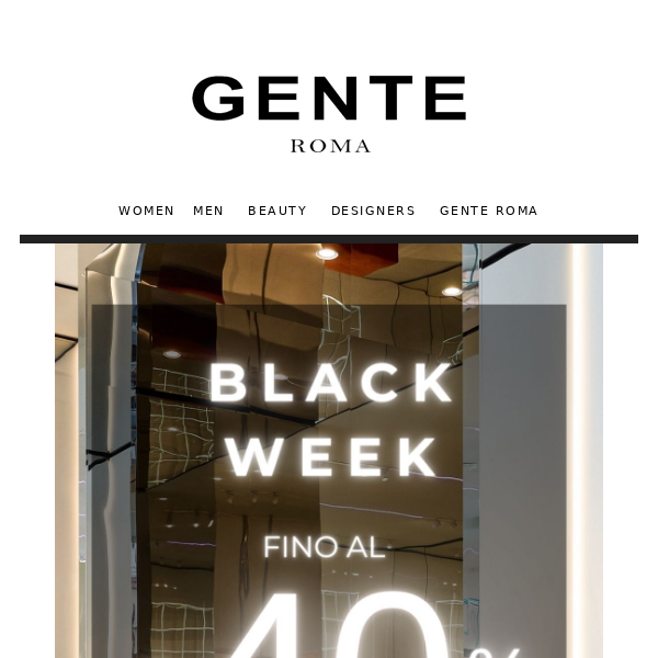 BLACK WEEK | Solo in Boutique fino al -40%