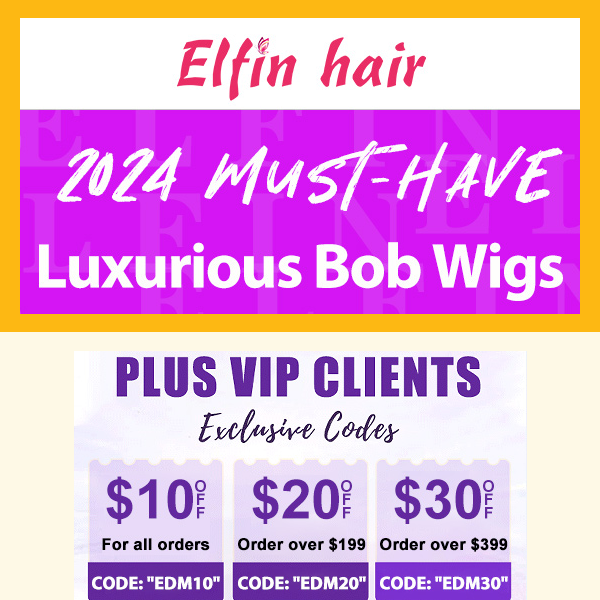 Re: ONLY $50 Luxurious FULLMAX BOB WIGS