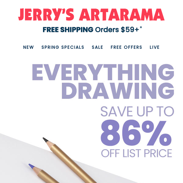ENDS SUNDAY! ✏️ Everything Drawing! SAVE Up To 86% Off List!