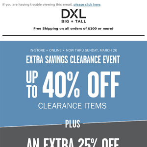 Save An Extra 25% On Select Clearance Items!