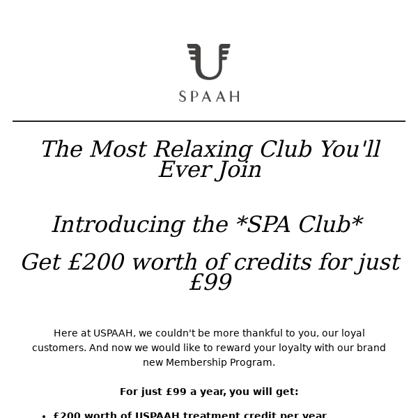 *NEW 🤩SPA Club, Save up to £200 per Year