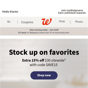 Save with an extra 15% off sitewide