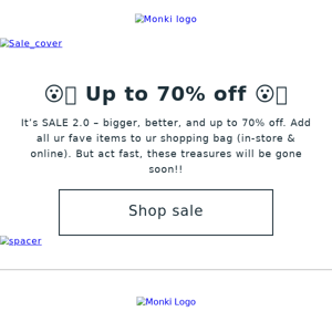 WOW, sale is up to 70% off! 🔥