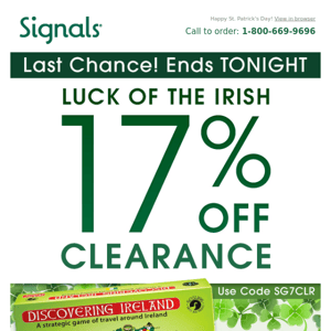 17% Off Clearance! Your Lucky Day! 🍀