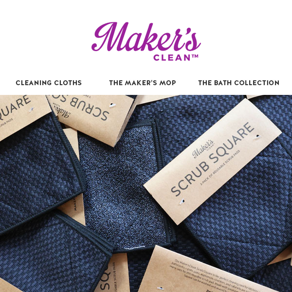 Get 50% Off on Scrub Squares Today at Maker's Clean!