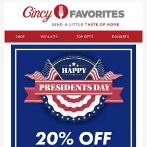 President's Day Sale: 20% OFF SITEWIDE!