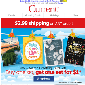 Save BIG on greeting cards - REALLY big! Plus $2.99 shipping