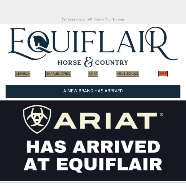 ARIAT HAS ARRIVED AT EQUIFLAIR
