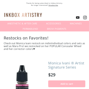 Favorites Restocks from Inkbox Artistry: Monica Ivani, Mara Pro & More!