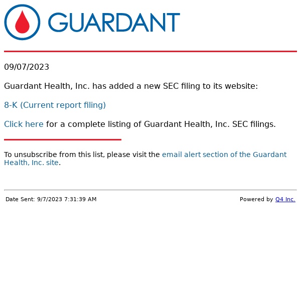 Guardant Health, Inc. - 8-K (Current report filing) SEC Filing