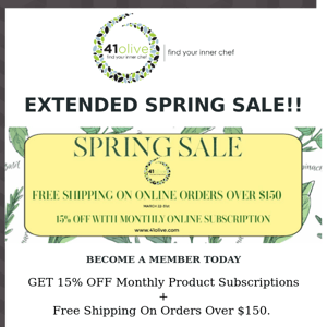 Extended Spring Sale! 3 Days Left...