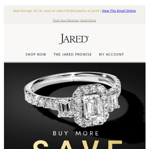 Save up to 25% off* select Bridal Jewelry