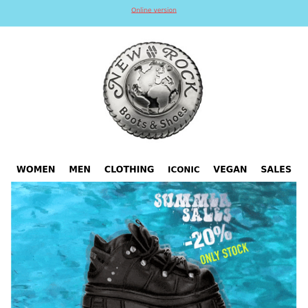 New Rock SUMMER SALES -20% ONLY stock models