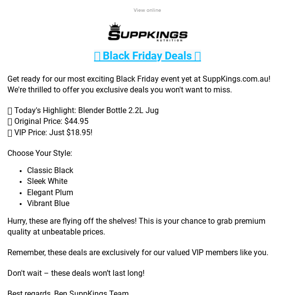 🌟 Black Friday Exclusive: Massive Savings for SuppKings VIPs! 🌟