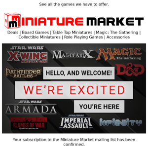 Welcome to Miniature Market Email!