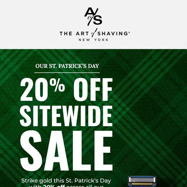 🍀 Lucky You! Score 20% Off Sitewide Savings!