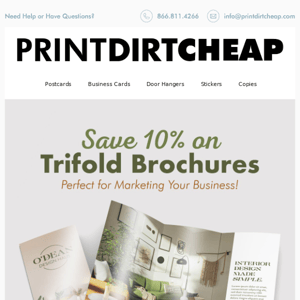 Limited-Time Deal: 10% Off Tri-Fold Brochures! ✅