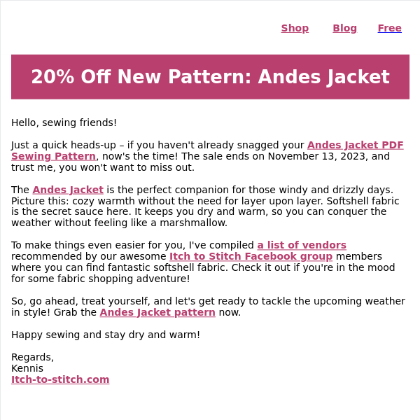 New sewing pattern release: Andes Jacket