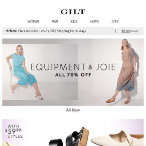 ALL-NEW Equipment & Joie ALL 70% Off