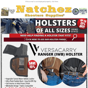 Holsters of All Sizes!
