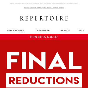 FINAL REDUCTIONS | New Lines Added