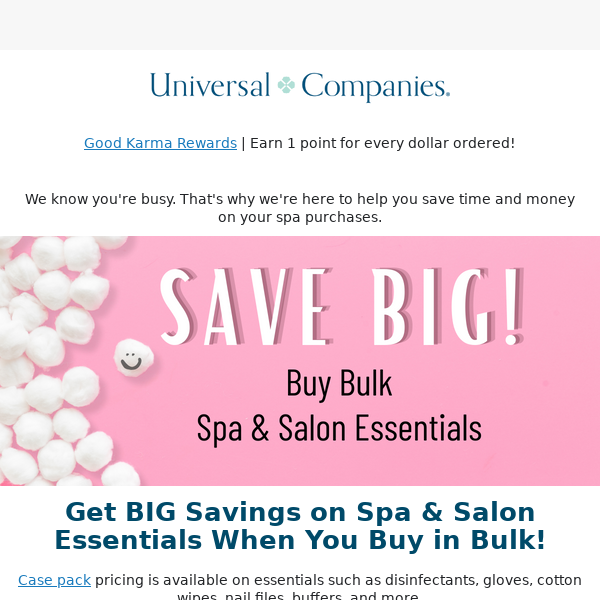 Buy in Bulk + SAVE on Your Spa & Salon Supplies