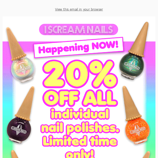 💗20% off ALL nail polish starts now! LIMITED TIME ONLY