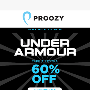 60% OFF Under Armour - Black Friday Exclusive