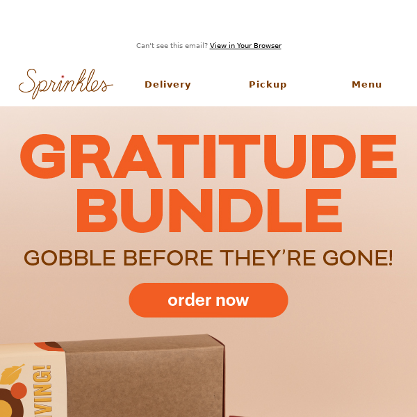 CORRECTION: Our Bakeries Are Open Tomorrow! Grab Your Gratitude Bundle for Thanksgiving! 🧁🦃