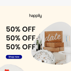 50% OFF SITEWIDE!