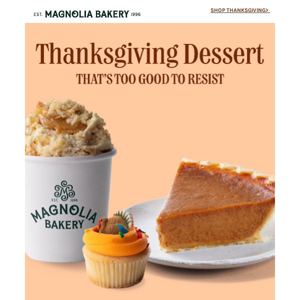 Thanksgiving is a week away! Order dessert. 🧁 🦃