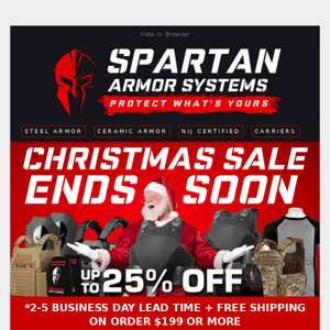 It's Christmas Eve, 25% OFF Ends Soon!