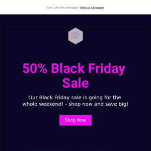 50% Black Friday Sale