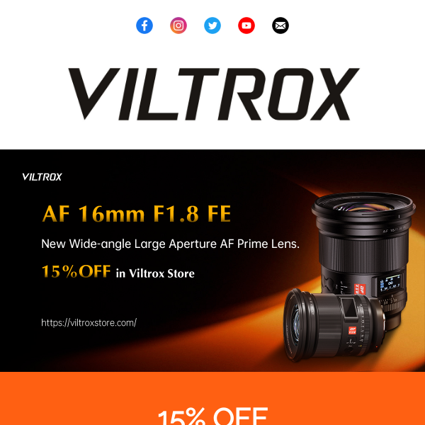 15%OFF of Viltrox AF 16mm F1.8 FE Lens