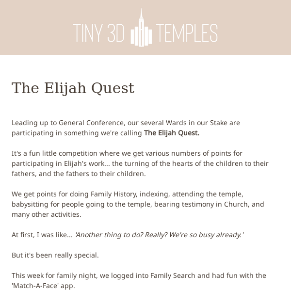 The Elijah quest