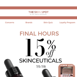 ⏰ 15% Off SkinCeuticals Ends TODAY