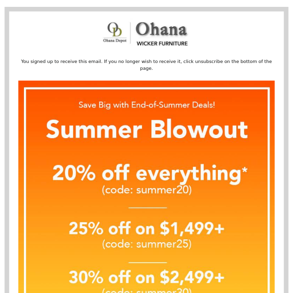 Summer Blowout Sale is Here!