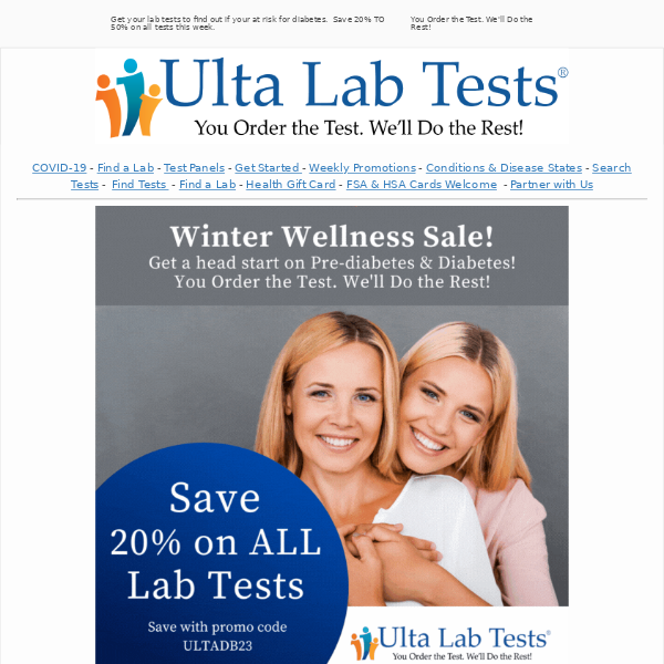 Do you have pre-diabetes? 🍪🍩 Diabetes is a sneaky disease that can go undetected for years. 20% to 50% off ALL lab tests!