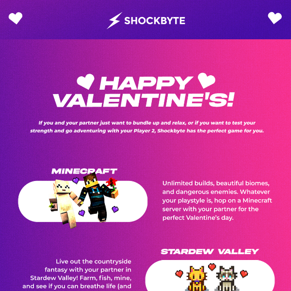Level up your Valentine's day game with Shockbyte 💞