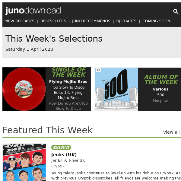 Music News This Week | Tracks from Flying Mojito Bros, Jenks (UK), Enrico Sangiuliano and more