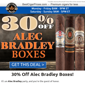 🥳 30% Off Alec Bradley Boxes 🥳