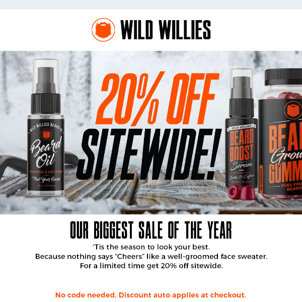 20% Off Site Wide Starts... NOW!