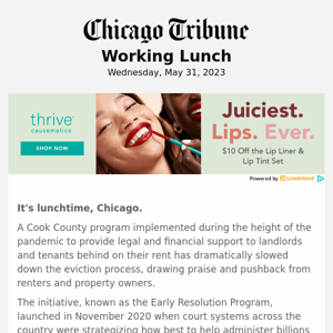 Working Lunch: Cook County eviction program draws questions | Demolition begins on Arlington International Racecourse | Florida gets more EPA lead pipe funds than Illinois