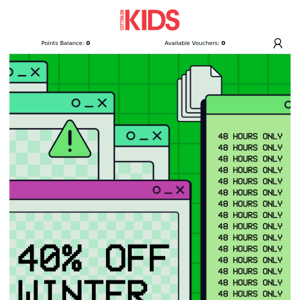 48 HRS ONLY: 40% off Winter Warmers