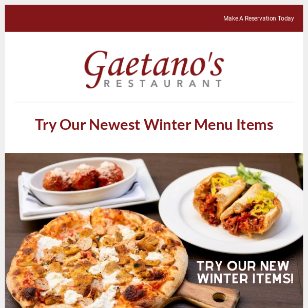 Try Our Winter Menu! ❄️