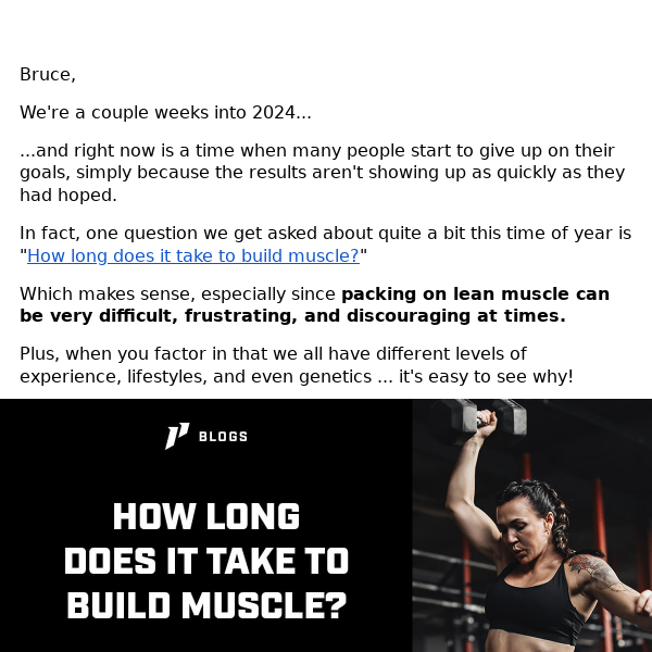 1st Phorm, how long does building muscle take?